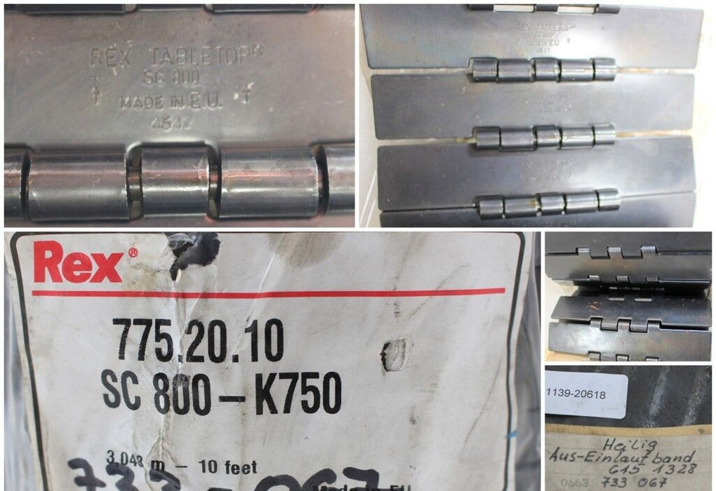 HEILIG/REXNORD Ein- Auslaufband 6151328/SC 800-K750/775.20.10/L:3,048m/B:19cm