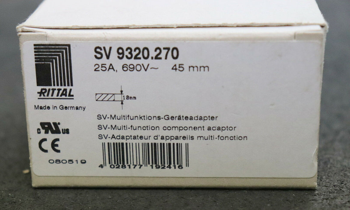 RITTAL SV-Multifunktions-Geräteadapter SV 9320.270 Bemessungsstrom In=25A 690VAC