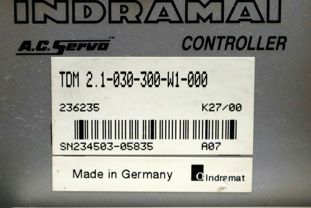 INDRAMAT Servocontroller TDM 2.1-030-300-W1-000 mit MOD 5/1x026-065 Nr. 236235
