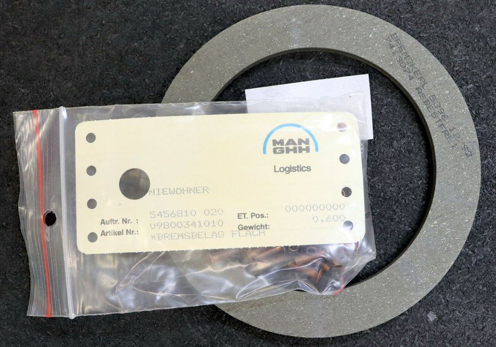 BREMSKERL flacher Bremsbelag für Kranfahrwerk BK 5396 7413074 09800341010