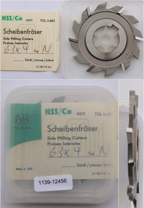 Scheibenfräser DIN 885 Art.-Nr. 14123030 Form A Typ N Ø63js16 x 4k11 x Ø22H7