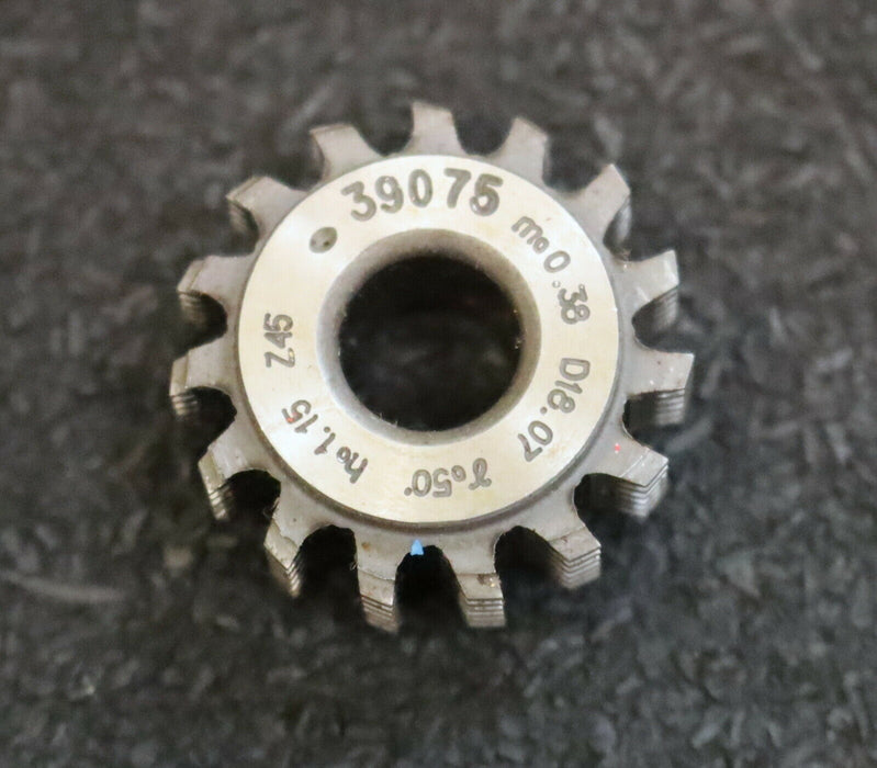 MIKRON Vollstahl-Wälzfräser No. 39075 m= 0,38 ho= 1,15 D18,08 Z45 - Ø24x10xØ8mm