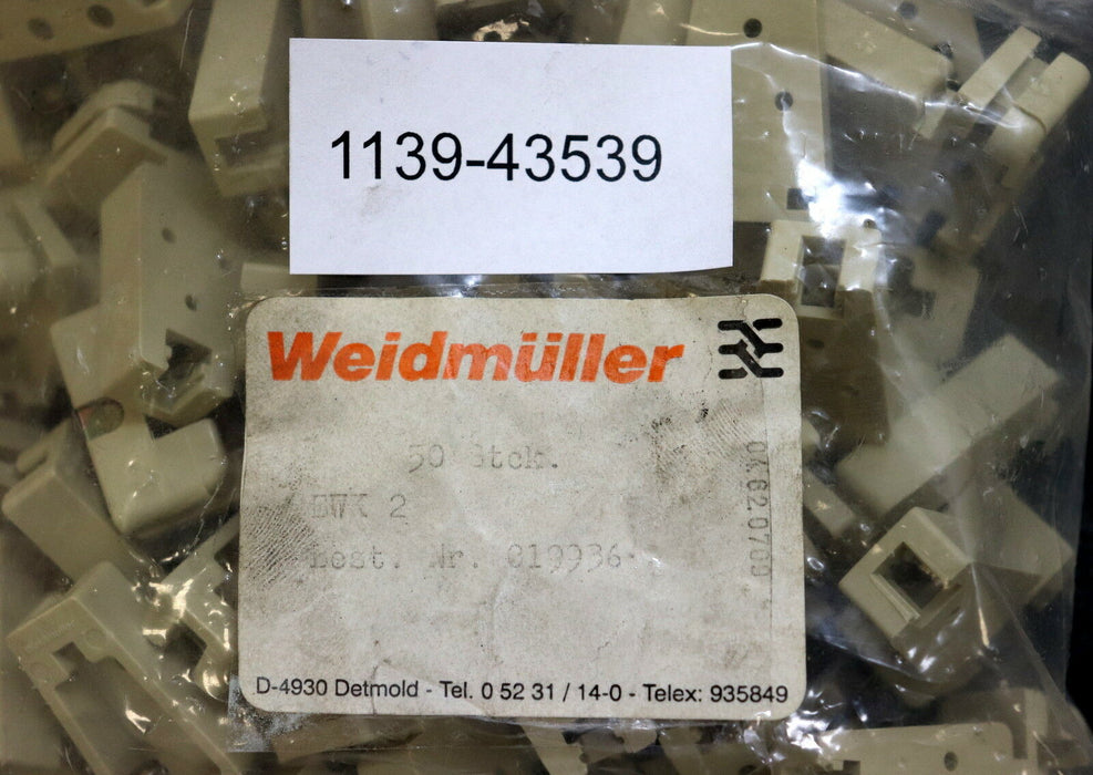 WEIDMÜLLER 50 Stück Endwinkel EWK 2 Beige Best-Nr. 0199360000 - 50 Stück