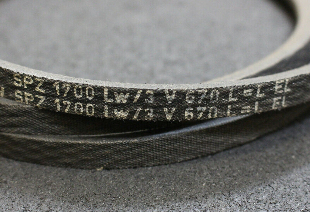 CONTINENTAL 5 Stück Keilriemen unverzahnt SPZ1700 Lw 9,5 x 1713 La L=L EL