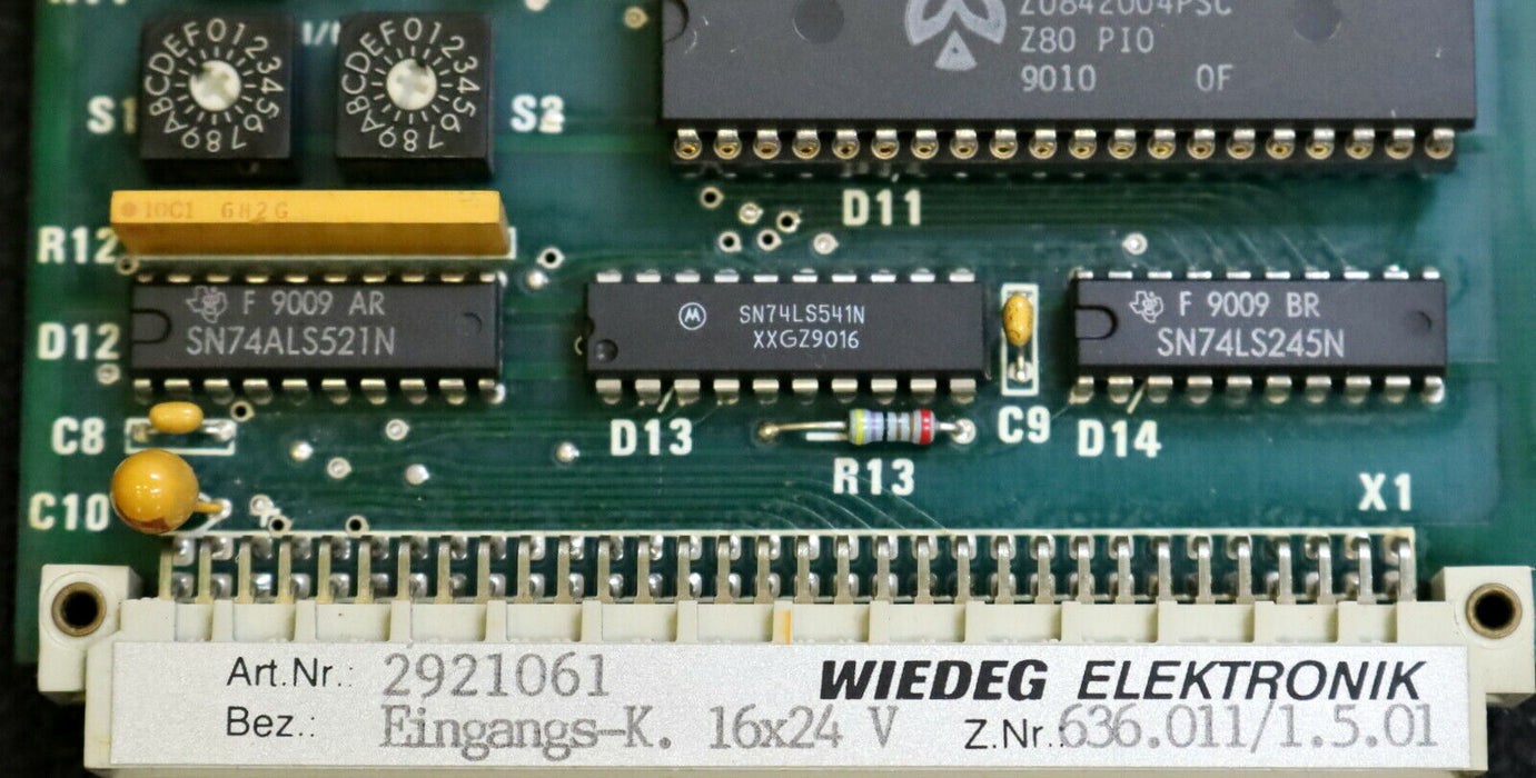 WIEDEG / KLINGELNBERG Eingangskarte 16x24V Art.Nr. 2921061 Z.Nr. 636.011/1.5.01