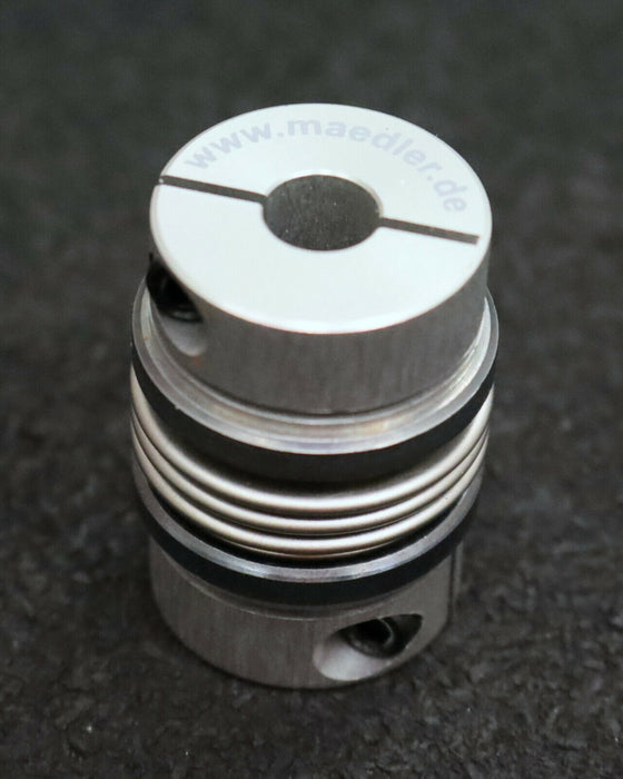 MÄDLER Metall-Balgkupplung MBK Baureihe B kurze Ausführung für Ø 8mm beidseitig