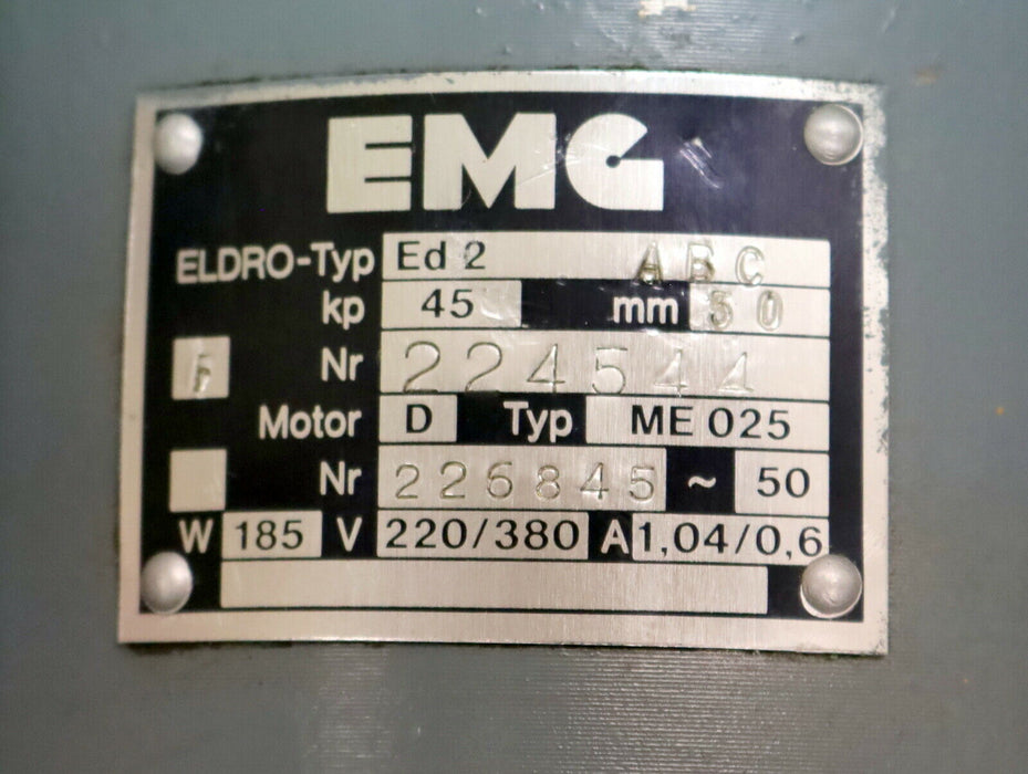 EMG 1 Elektrohydraulisches Hubgerät ELDRO ED2 ABC Hubkraft 450N Hubweg 50mm