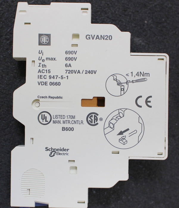 TELEMECANIQU Hilfsschalterblock GVAN20 Artikelnummer 034350 - 2 Stück -