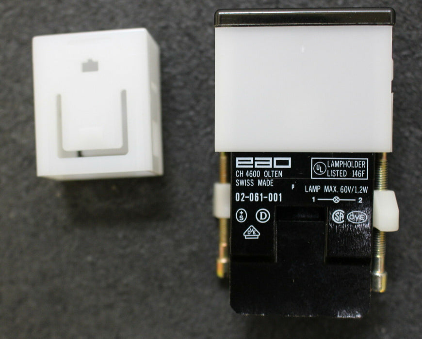 EAO 10 Lampenhalter - Lamp Holder 02-061-001 mit Blenden 5x "Ein" + 5x "Aus"