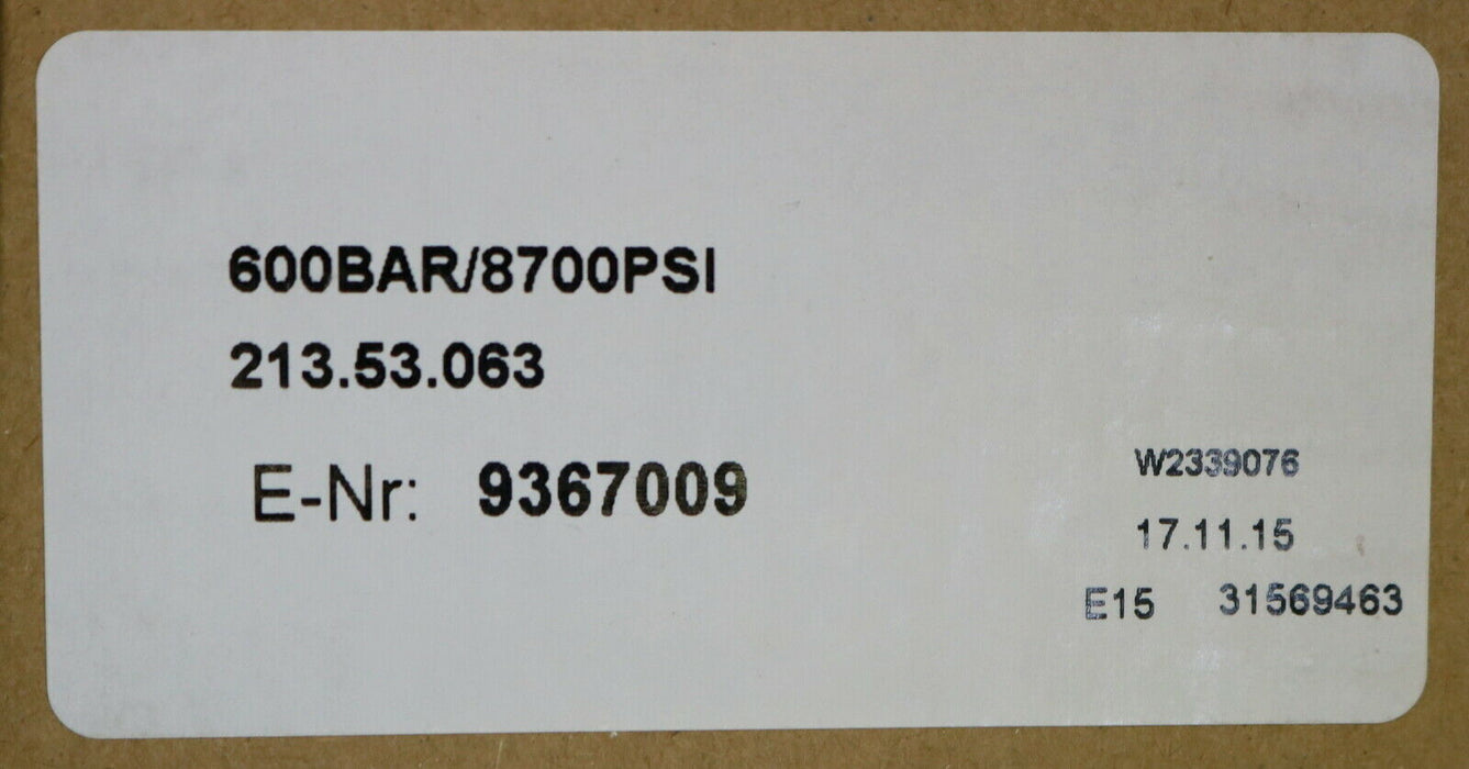 WIKA Manometer 213.53.063 600bar / 8700PSI G 1/4" B Ø 63mm Cl. 1.6 unbenutzt in