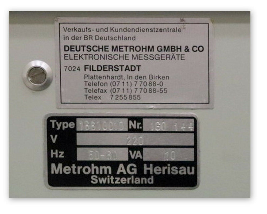 METROHM 661 Pump Unit Pumpeneinheit 220VAC 50/60Hz 10VA - gebraucht