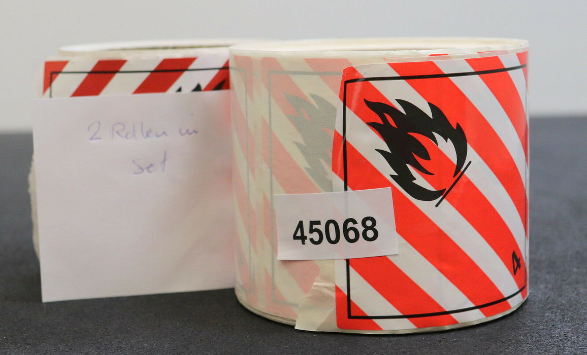 LABELident.com + HH 800 Stück Gefahrgutaufkleber 4 Endzündbare Stoffe 100x100mm