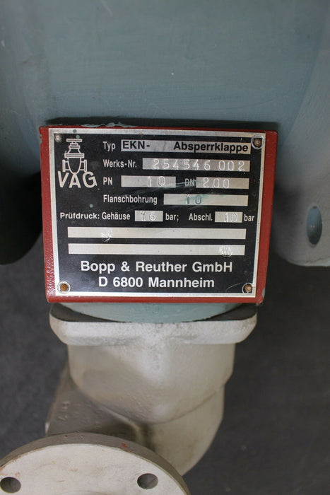 VAG 1 Absperrklappe mit Schneckengetriebe EKN DN200 PN10 ABN nachDIN 3354-3