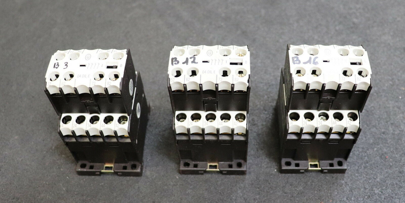 MOELLER 3 Stück Schütz mit Kontaktblock DIL ER-40 + 04 DIL-E Steuerspannung 110V