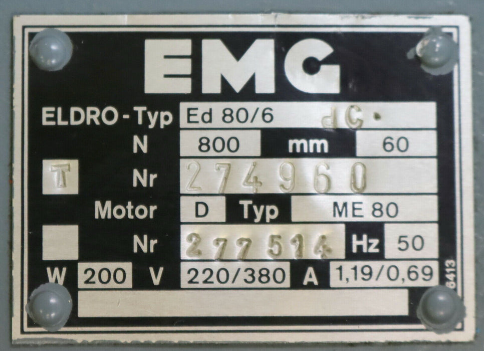 AEG EMG ELDRO Elektrohydraulisches Hubgerät ED80/6 dC Hubkraft 800N Hub 60mm