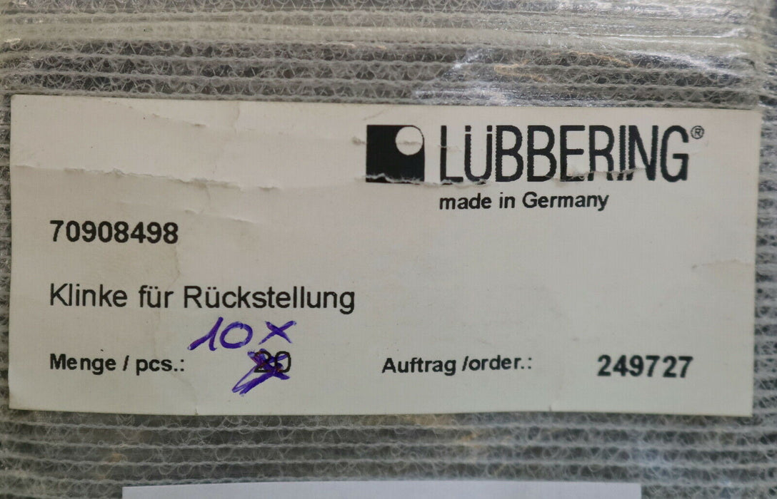 LÜBBERING 10x Klinke für Rückstellung Art.Nr. 70908498 unbenutzt in OVP