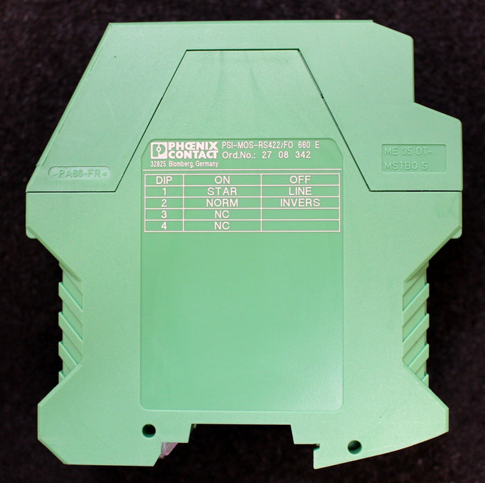 PHOENIX CONTACT Konverter PSI-MOS-RS422/FO 660 E Serial No. 1352458198 U=18-24V