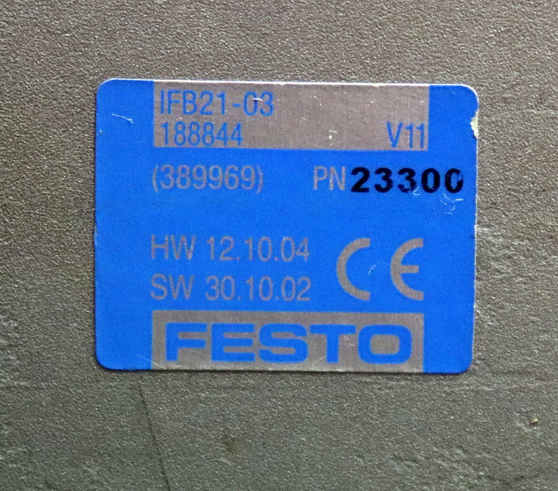FESTO Busmodul Busknoten Eingangsmodul IFB21-03 Art.Nr. 188844  V11 2A Sicherung