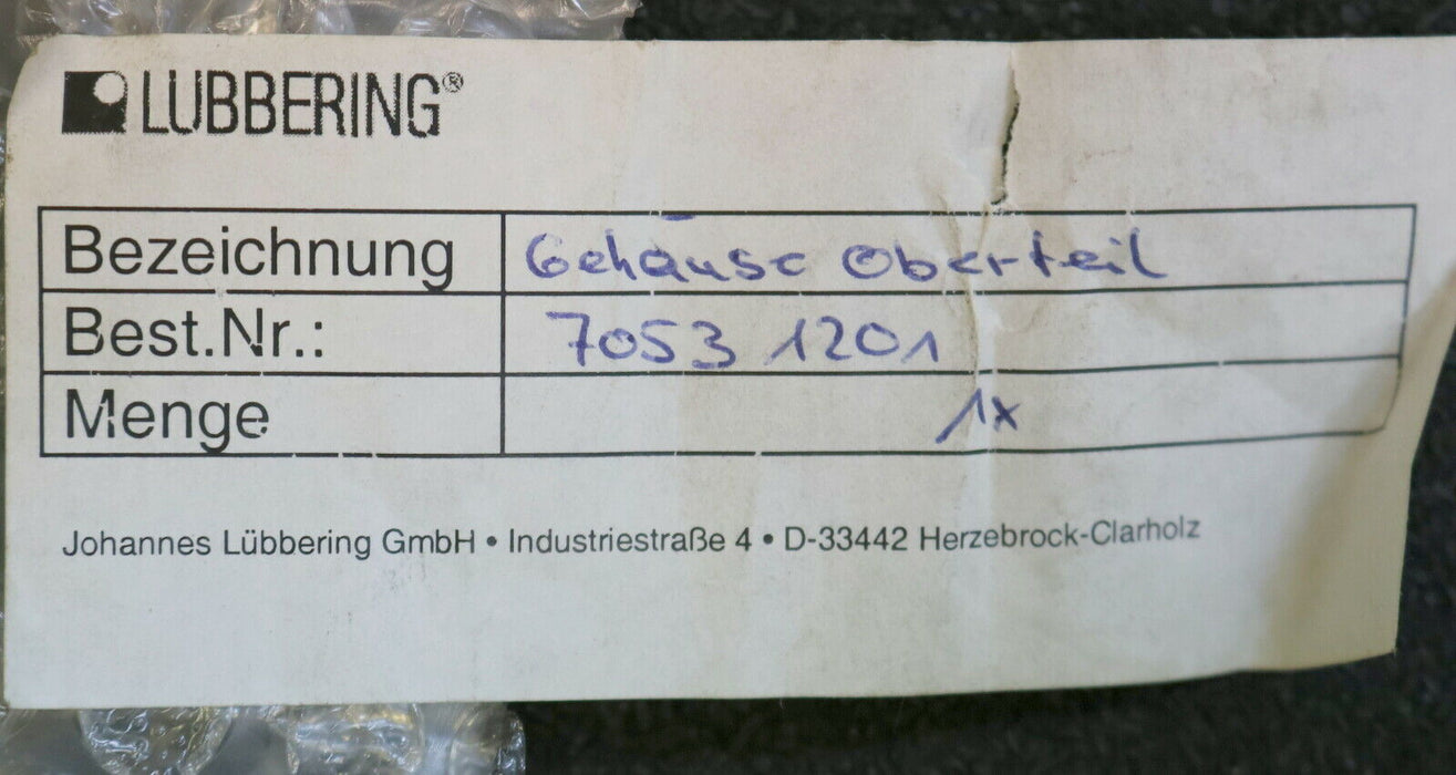 LÜBBERING Gehäuse Oberteil + Unterteil Best.Nr. 70531201 unbenutzt