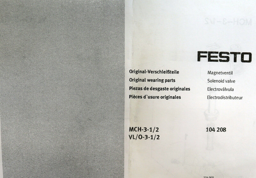 FESTO Original-Verschleissteile Set MCH-,VL/0-3-1/2 Mat-Nr. 104208 - unbenutzt
