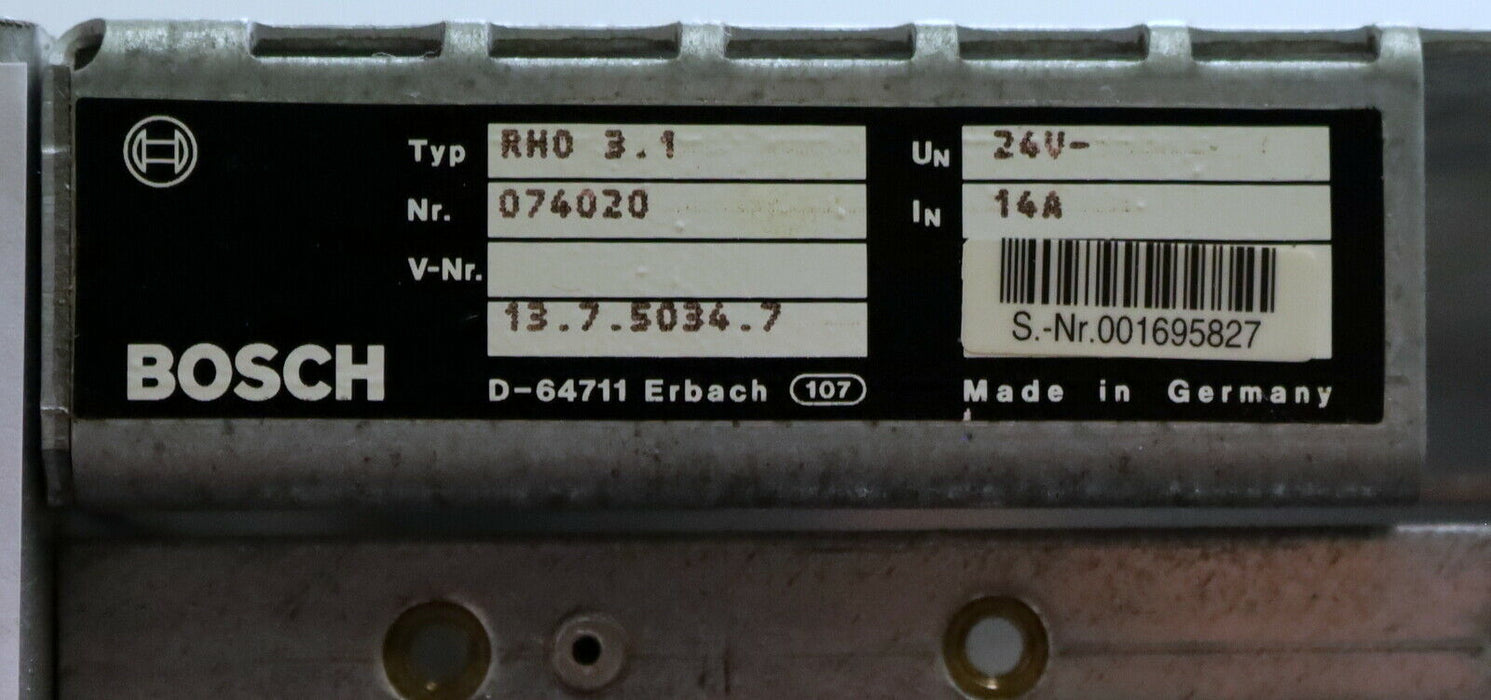 BOSCH Rack RHO 3.1 Best.Nr. 1070078839-201 Nr 074020 UN=24VDC IN=14A mit Platine