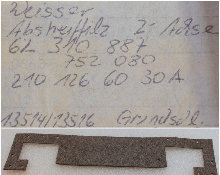 WEISSER ABSTREIFFILZ 62 310 887 für Grundschlitten Z-Achse