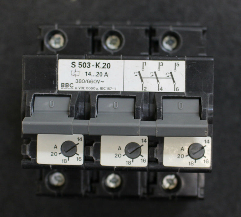 ABB BBC Hochleistungssicherungsautomat S503-K 20 14-20A 380/660VAC