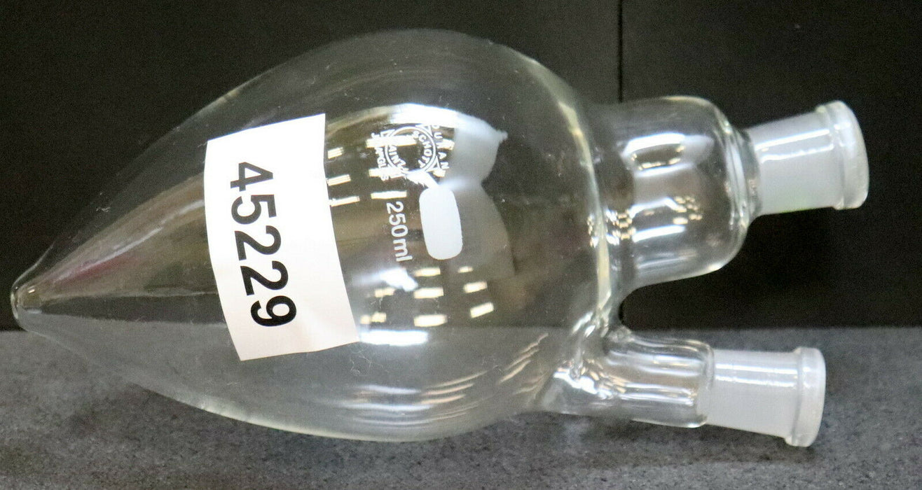 SCHOTT DURAN Zweihals-Spitzkolben 250ml gerader Mittelhals mit NS-Hülse NS14/23