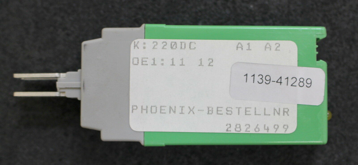 PHOENIX CONTACT Relaisstecker 220VDC Bestellnummer 2826499 - 1 Stück