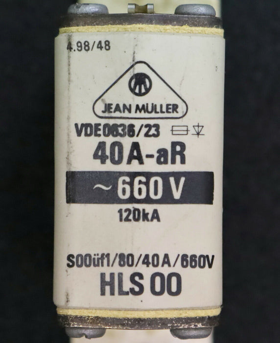 JEAN MÜLLER 4x NH-Sicherungseinsatz fuse-link S00üf1/80 40A 660VAC aR