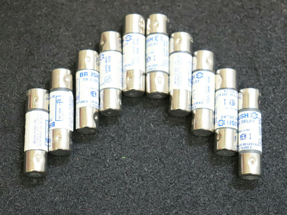 BRUSH 10x Sicherungseinsatz fuse-link MEN 1 1A 250V - unbenutzt