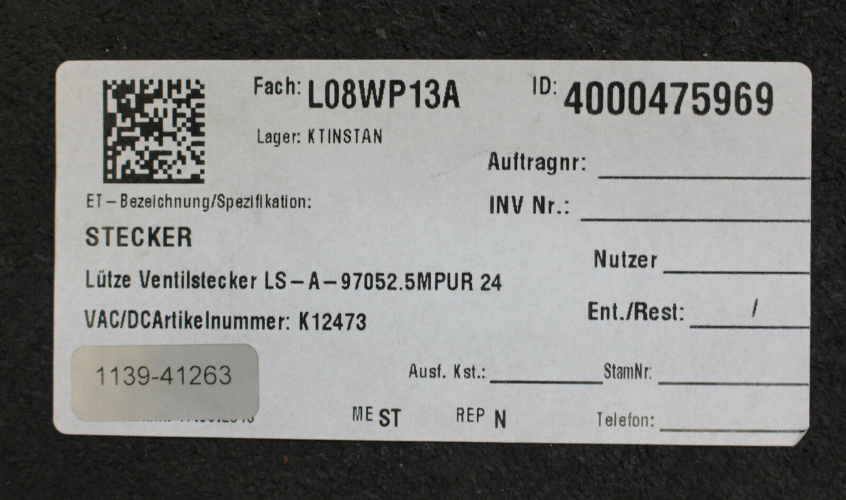 LÜTZE 2 Ventilstecker 709705 LS-A-9705 2.5m PUR 24V 2 Stück in der Packung