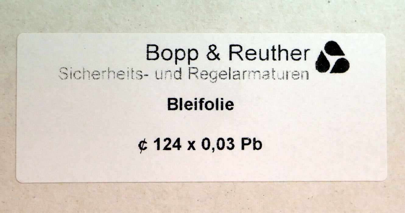 BOPP & REUTHER Bleifolie Durchmesser 124mm x 0,03mm Dicke - unbenutzt
