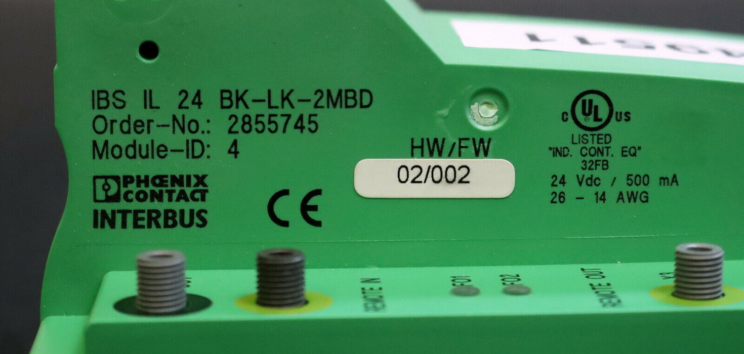 PHOENIX CONTACT Buskoppler IBL IL 24 BK-LK-2MBD Order-Nr. 2855745 unbenutzt