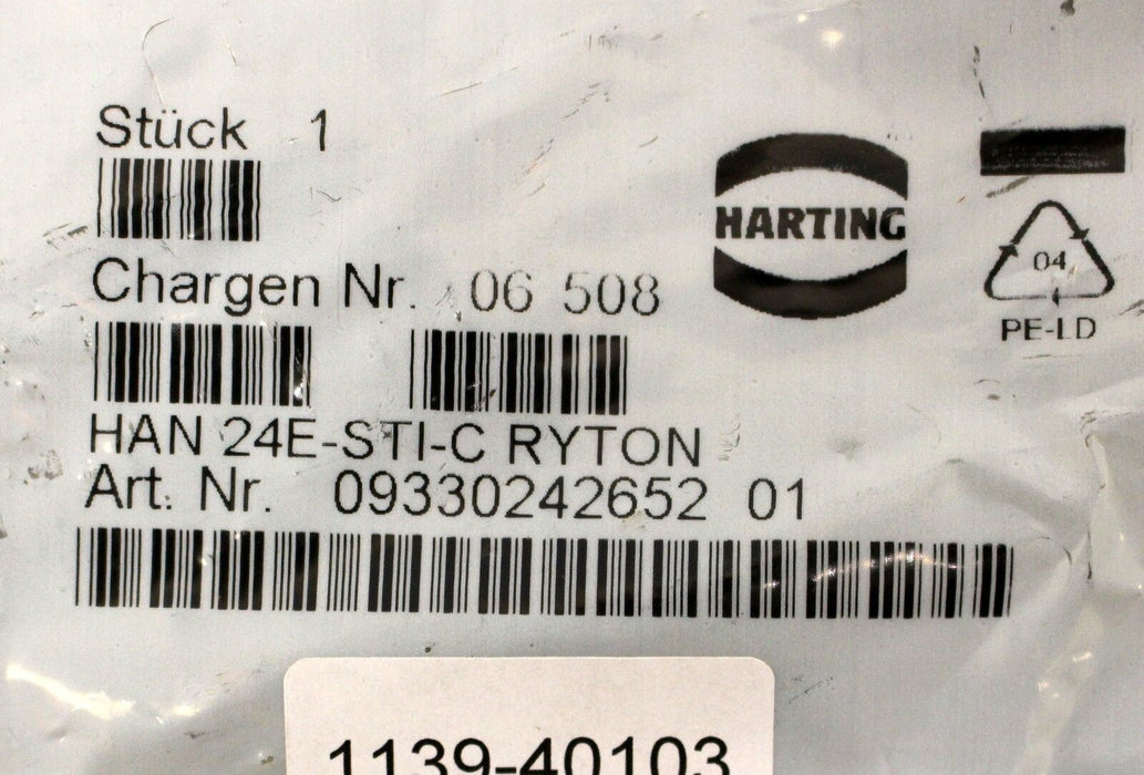 HARTING 1 Stück HAN 24E-STI-C RYTON 09330242652 Kontakteinsatz