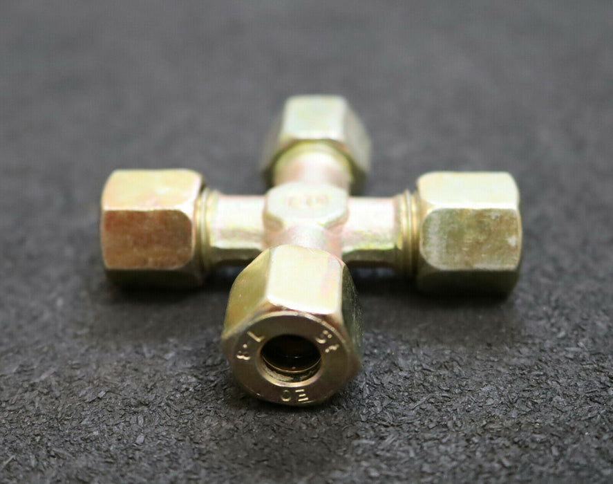 ERMETO 4x Kreuzverschraubung K08-ZL AußenØ 8mm PN315 Stahl verzinkt unbenutzt