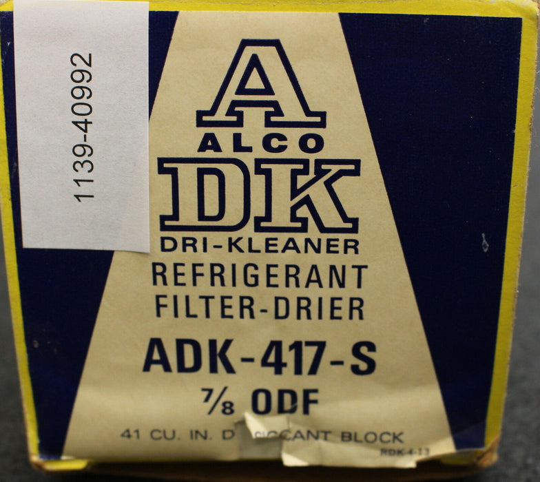 EMERSON ALCO 1 Refrigerant Filter - Drier ADK-417-S - DRI-KLEANER 7/8 ODF