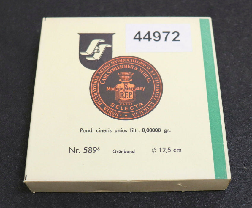 SCHLEICHER  & SCHUELL 100 Stück Rundfilter Nr. 589 6 Durchmesser 12,5cm Grünband