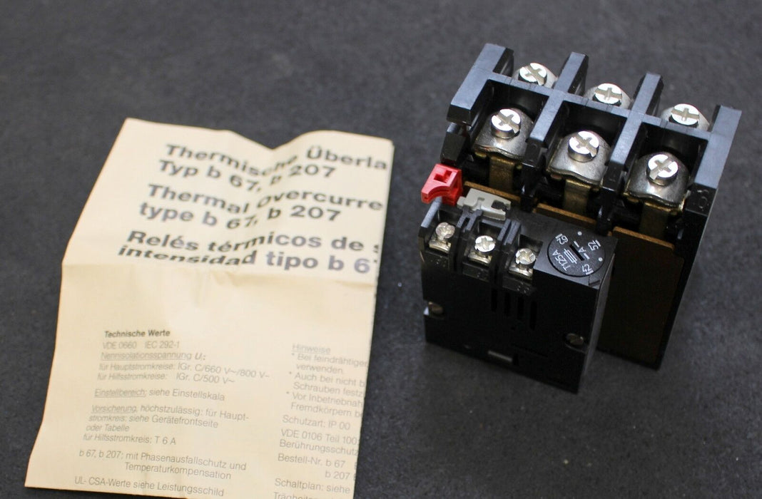 AEG Thermisches Überstromrelais b67 42-62A Thermal overload relay 910-341-337-00