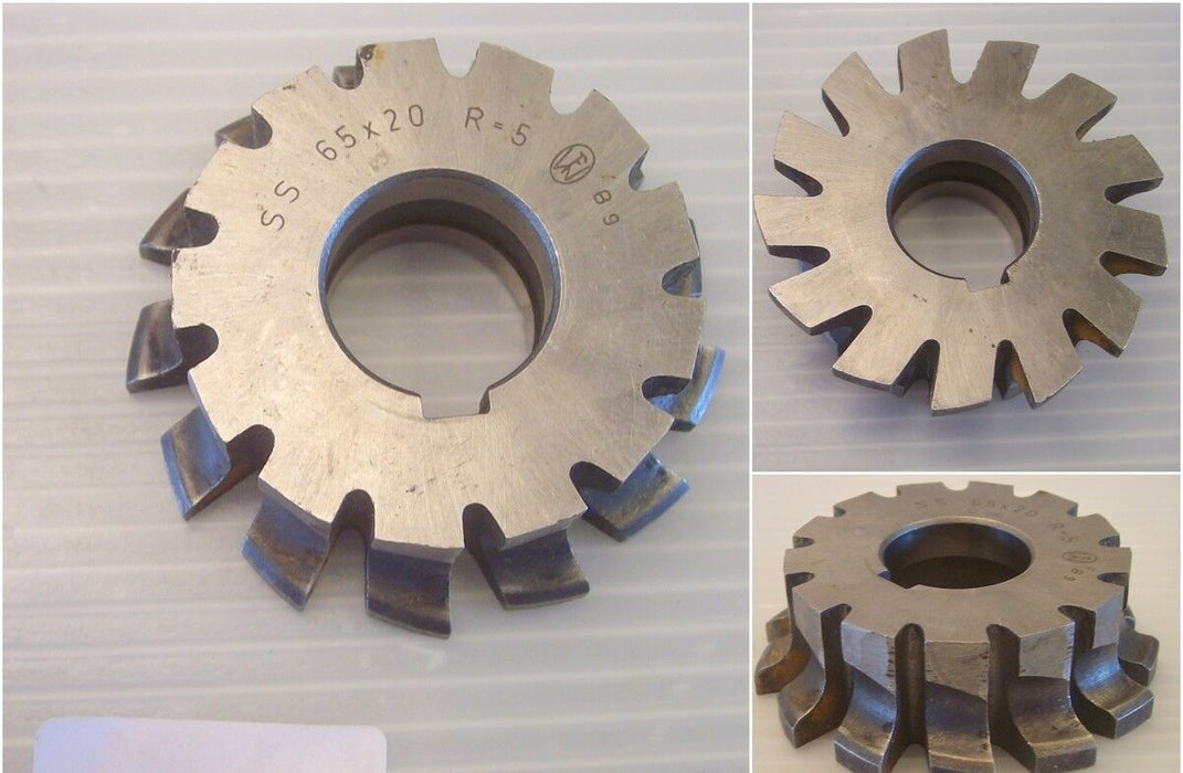 Viertelrund-Profilfräser, Radiusfräser 5mm konkav 65x20x22 LKN HSS Fette