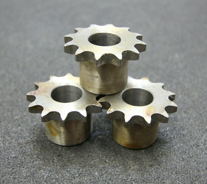 HENKENJOHANN 3x Kettenradscheibe mit einseitiger Nabe Teilung 3/8"x7/32" Z= 12