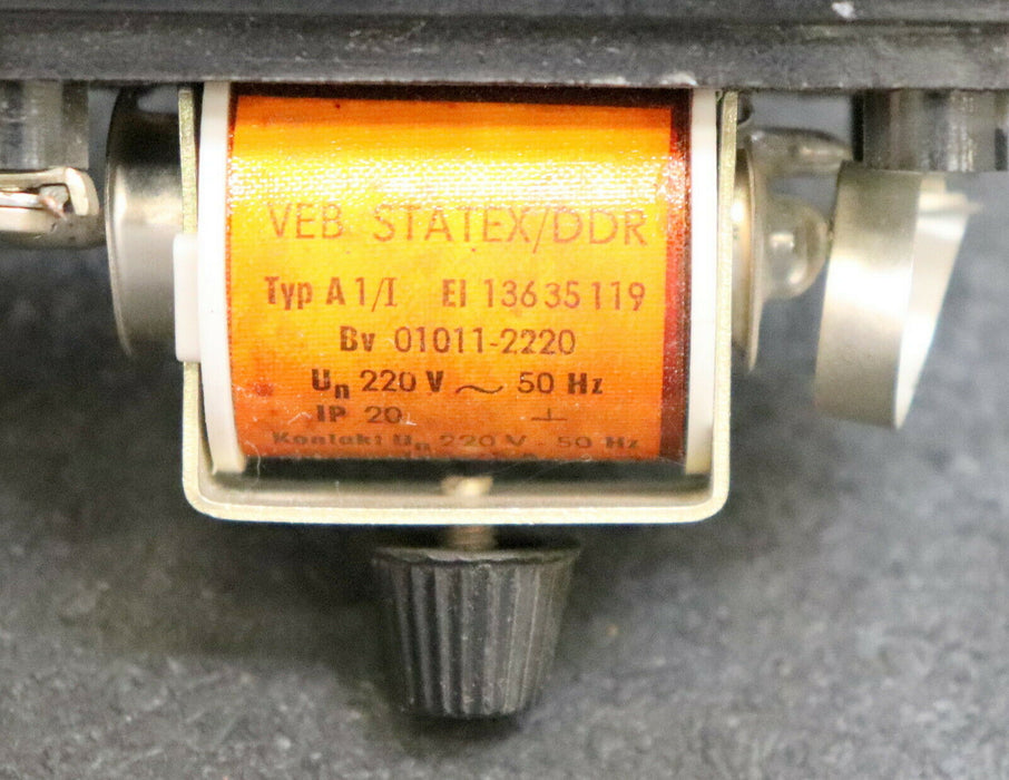 VEB STATEX Hg-Relais A1/1 220VAC 50Hz Bv01011-2220 IP20 ohne Kunststoffdeckel!