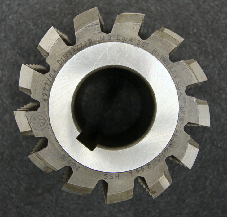 Vollstahlwälzfräser gear hob m=3m BP III nach DIN3972 20° EGW Ø105x70xØ40mm LKN