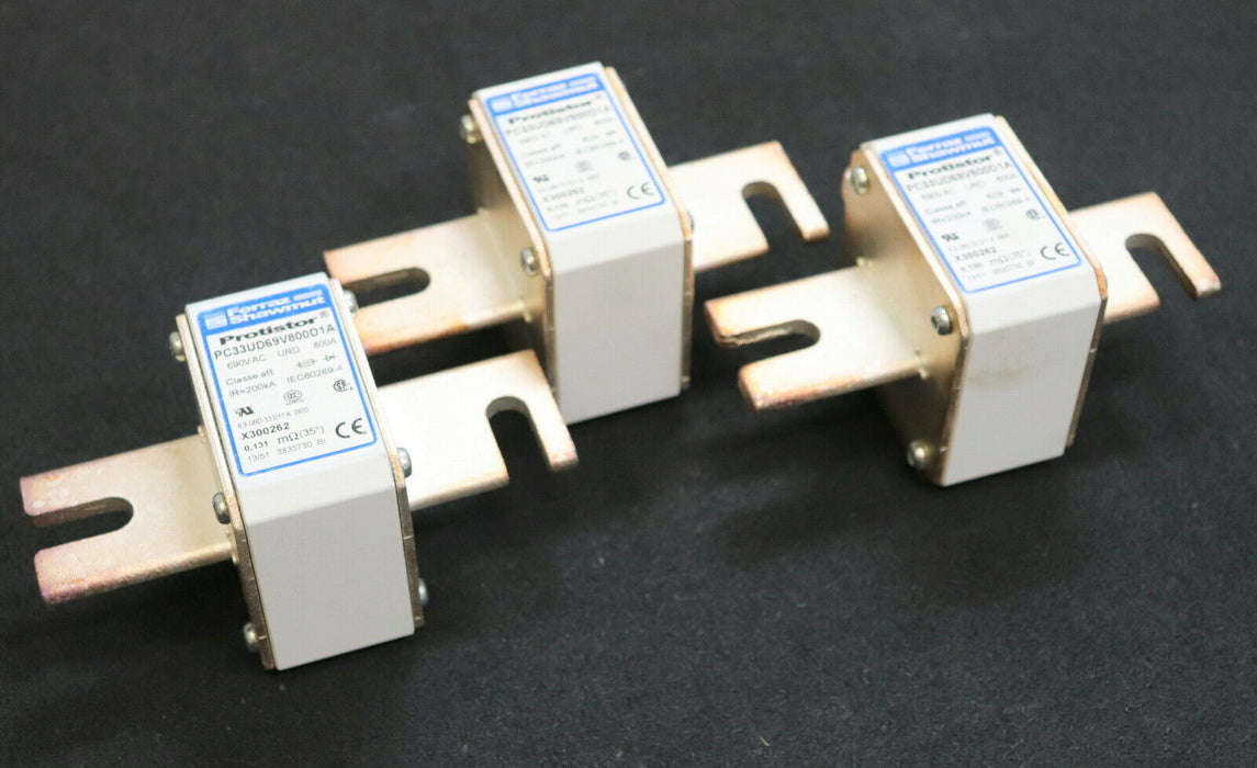 FERRAZ 3x NH-Sicherungseinsatz fuse-link PROTISTOR PC33UD69V800D1A X300262 - aR
