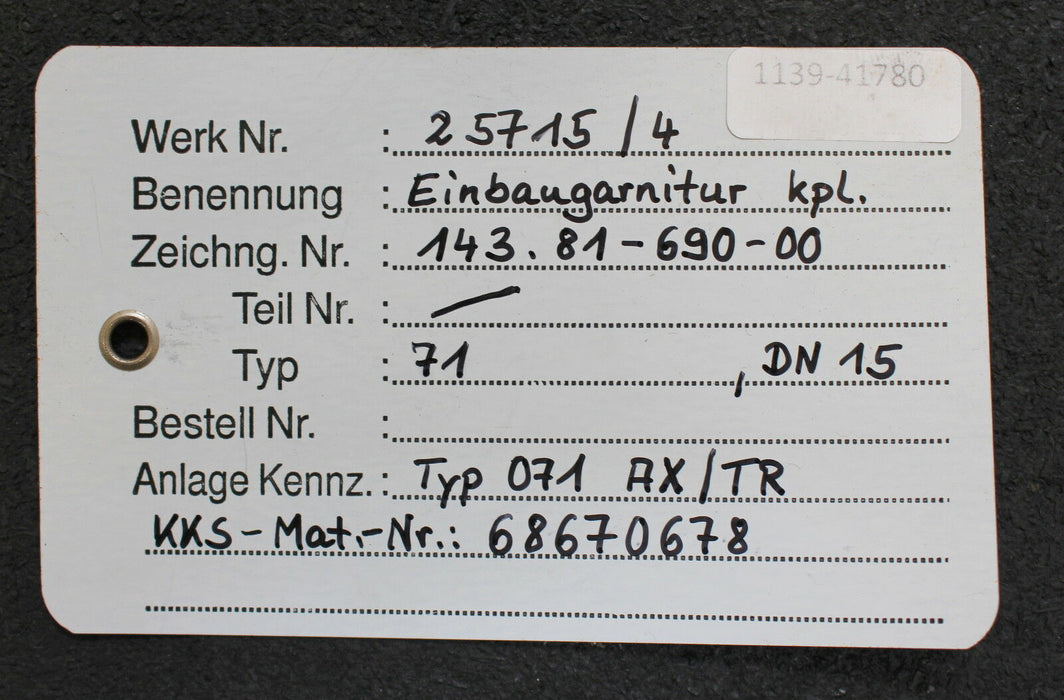 VAG Faltenbalggarnitur 25715/4 fürDurchgangs-Kleinventil DN15 Teil 720, 203,442,