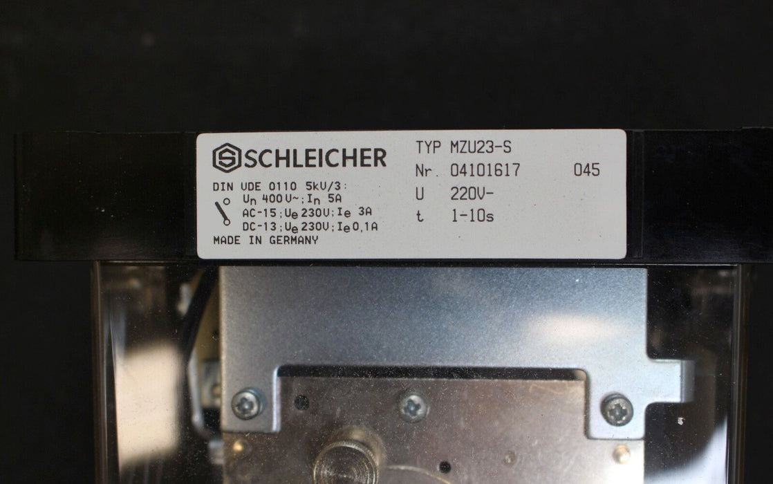 SCHLEICHER Präzisions-Zeitrelais MZU 23-S - 220V - t=1-10s - Nr. 04101617