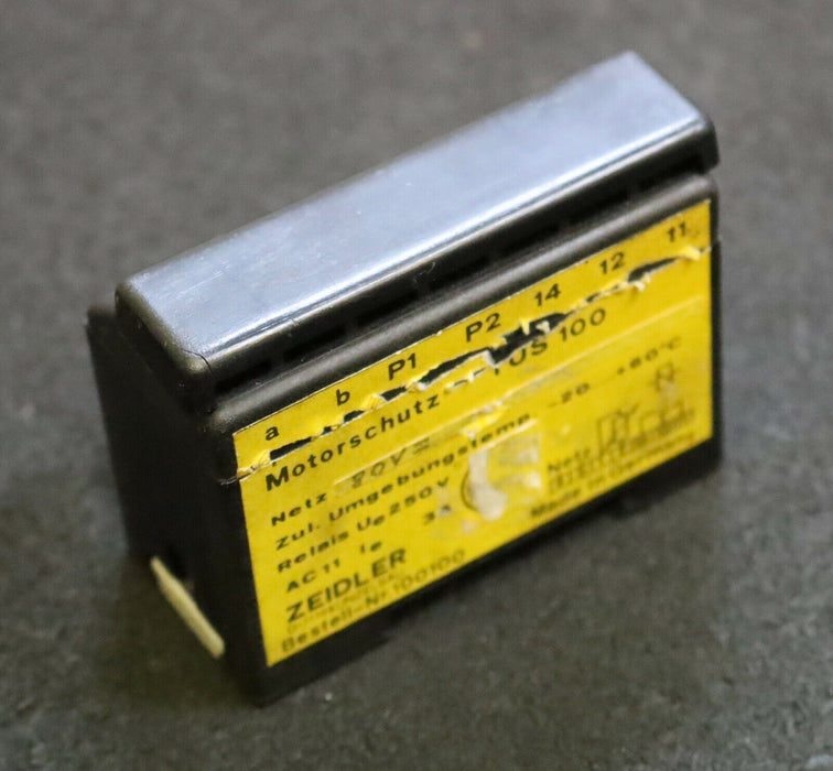 ZEIDLER PTC Auslösegerät TÜS 100 Bestell-Nr. 100100 Netz 80VDC Relais Ue=250V