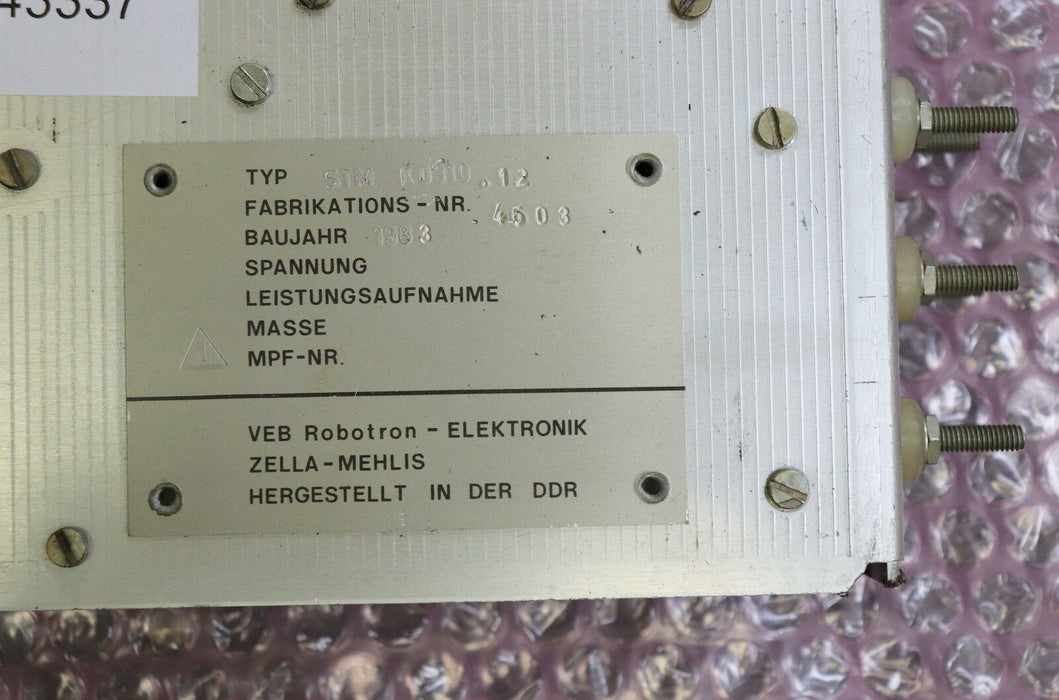 VEB ROBOTRON Stromversorgungsmodul STM K 0310.12 15V/1A/02 35W 220VAC 50/60Hz
