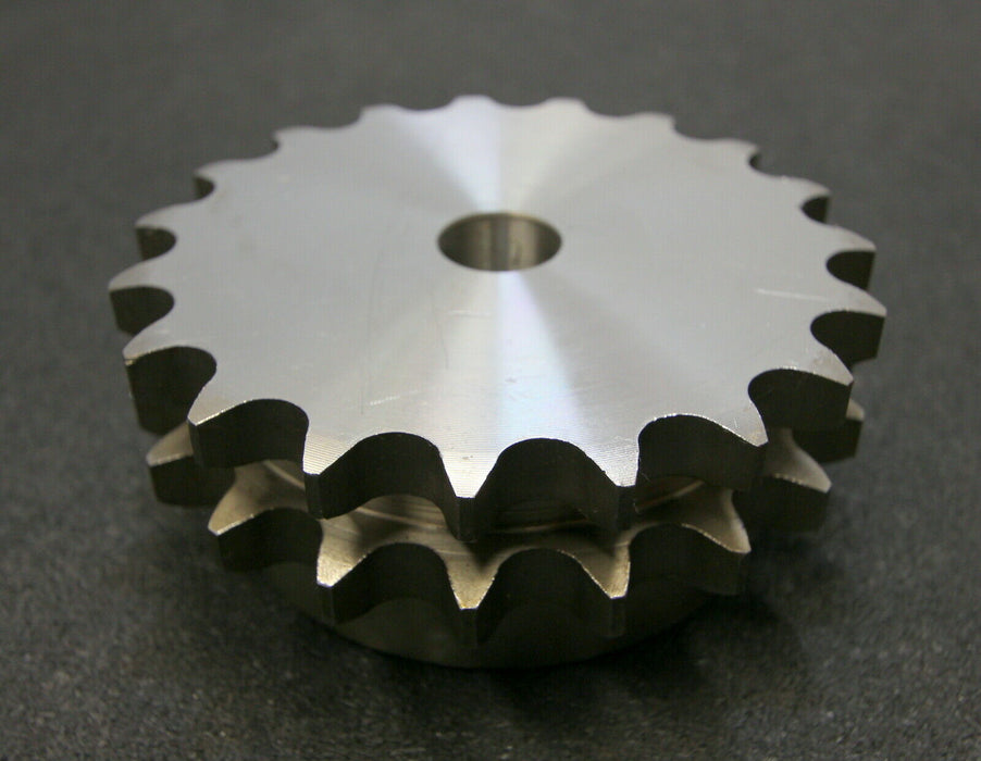 Zweifach-Kettenradscheibe mit einseitiger Nabe ZRS Teilung 3/4"x7/16" Z= 19