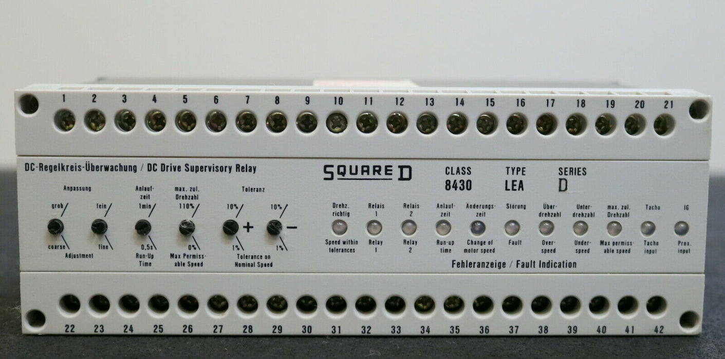 SQUARE D COMPANY DC-Regelkreis-Überwachung Class 8430 Series D Type LEA
